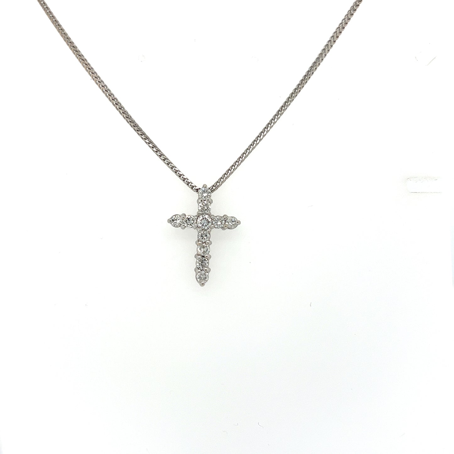Round Diamond Cross Necklace