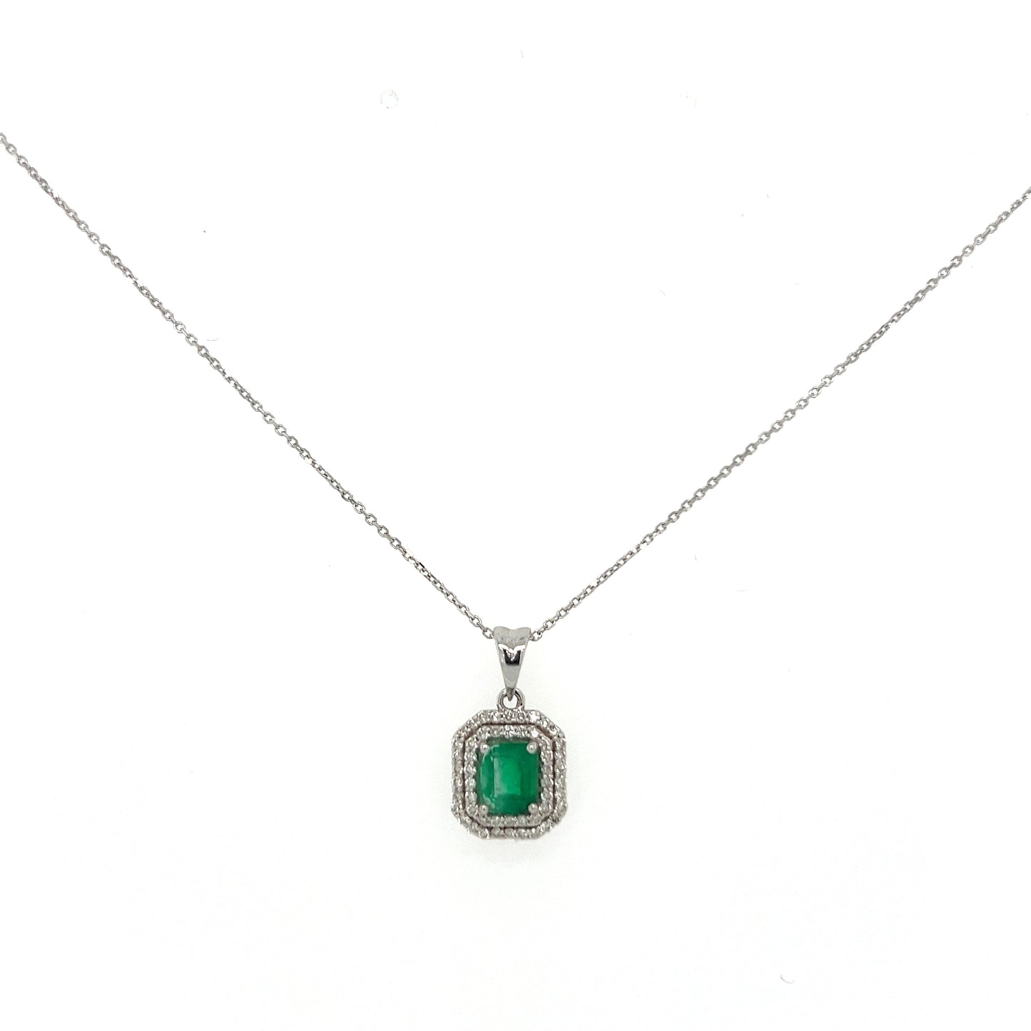 Colombian Emerald diamond pendent