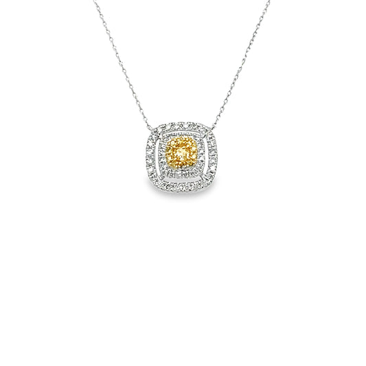 Yellow diamond square shape pendant