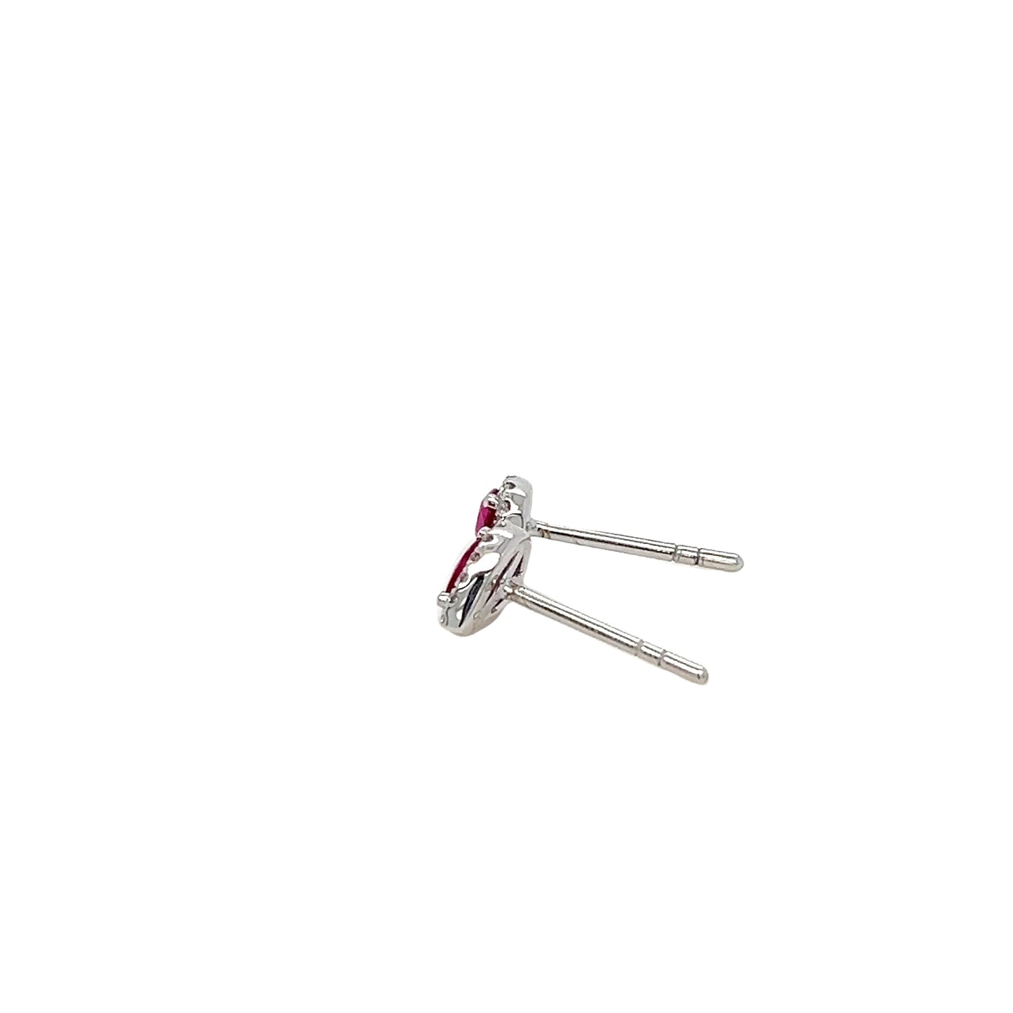Ruby & diamond studs