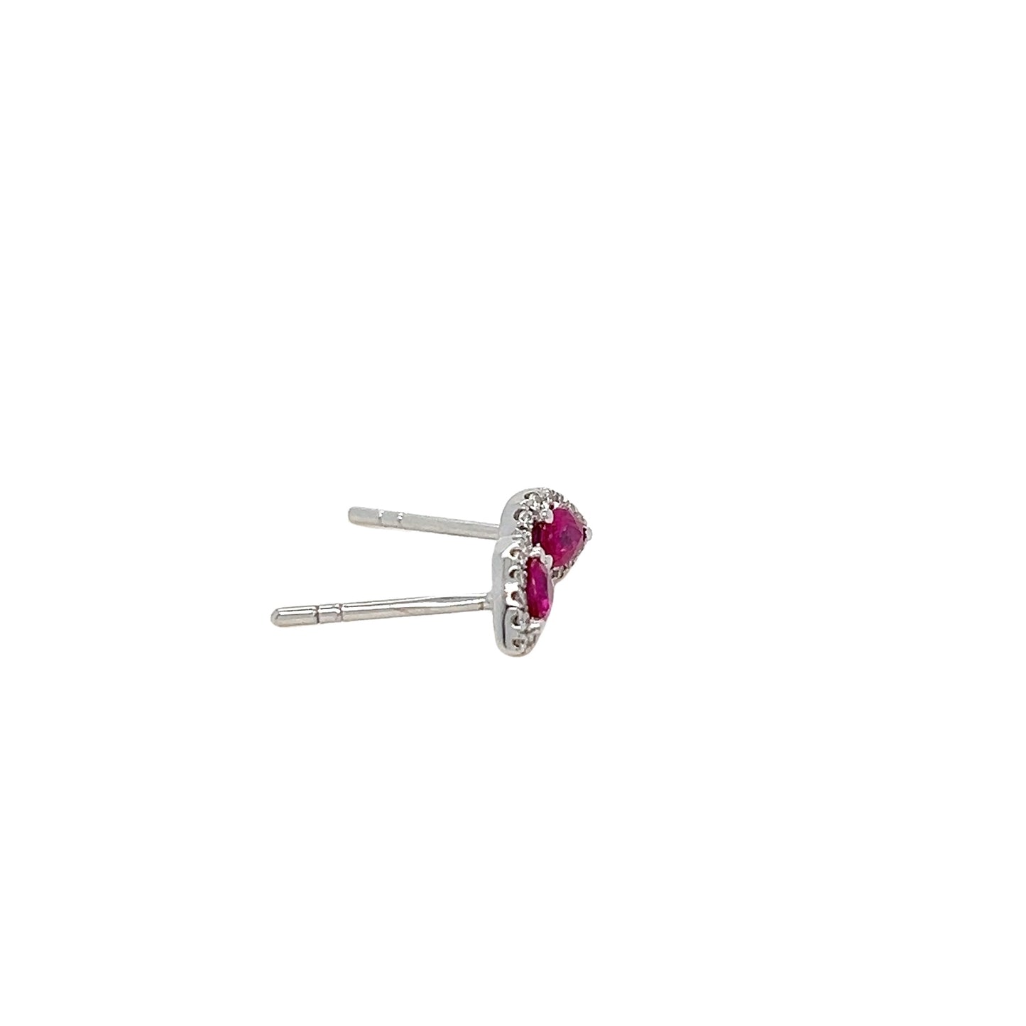 Ruby & diamond studs