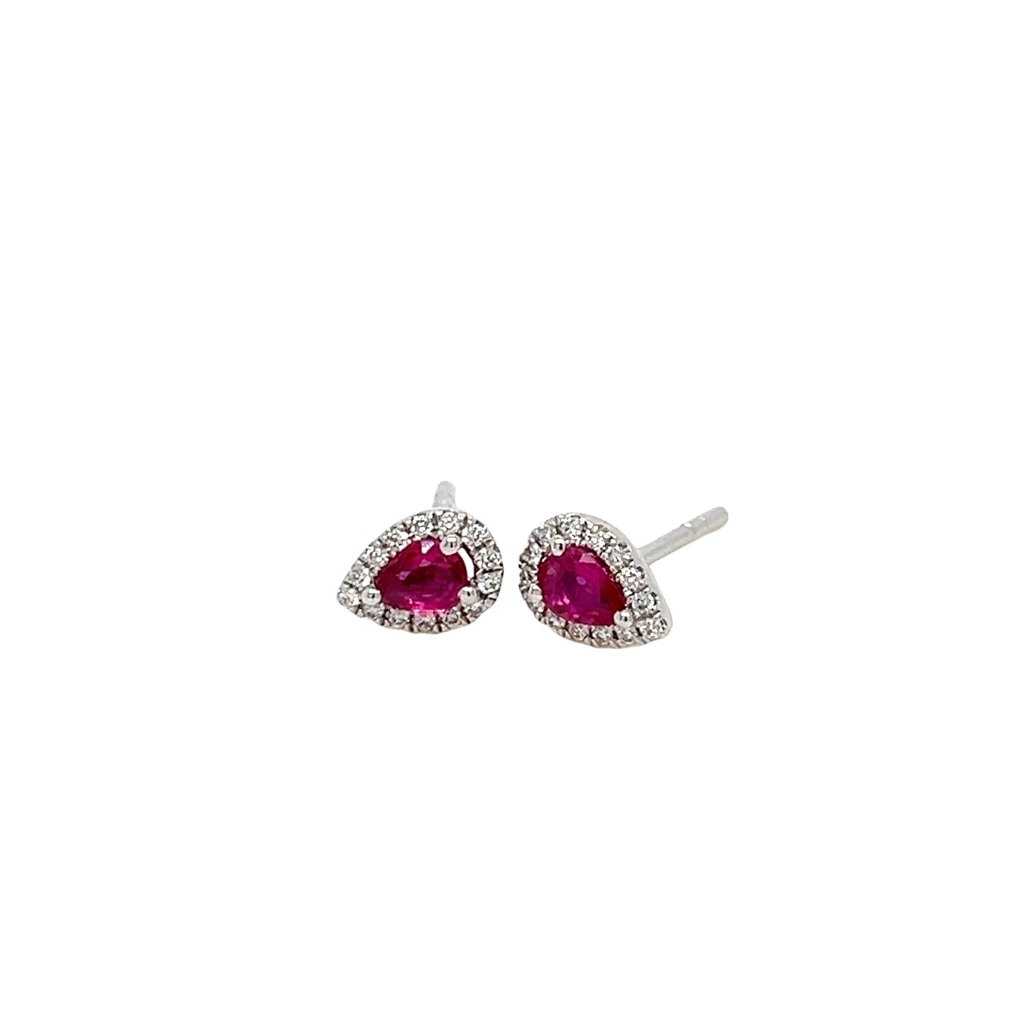 Ruby & diamond studs