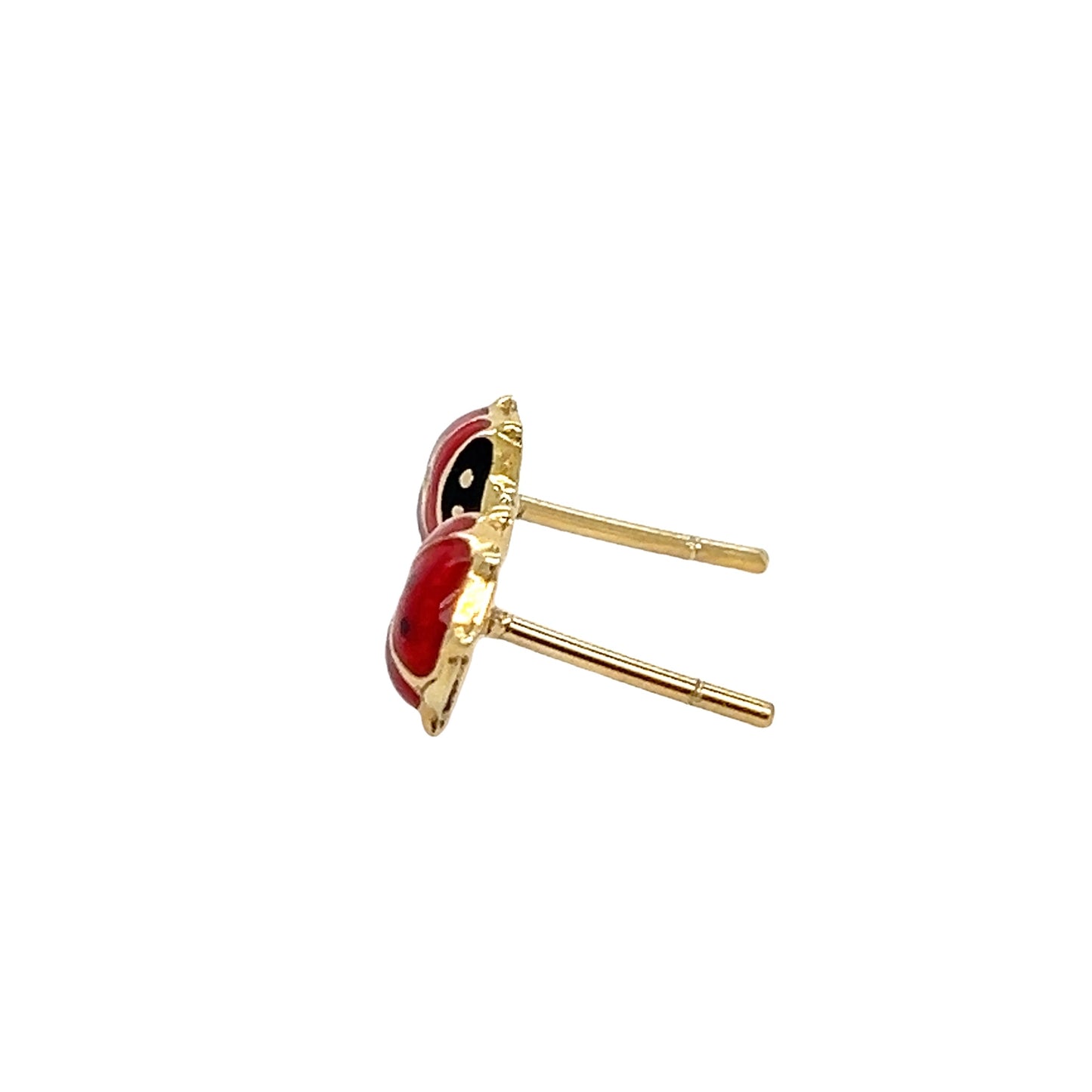 LadyBug Earring studs 9K gold