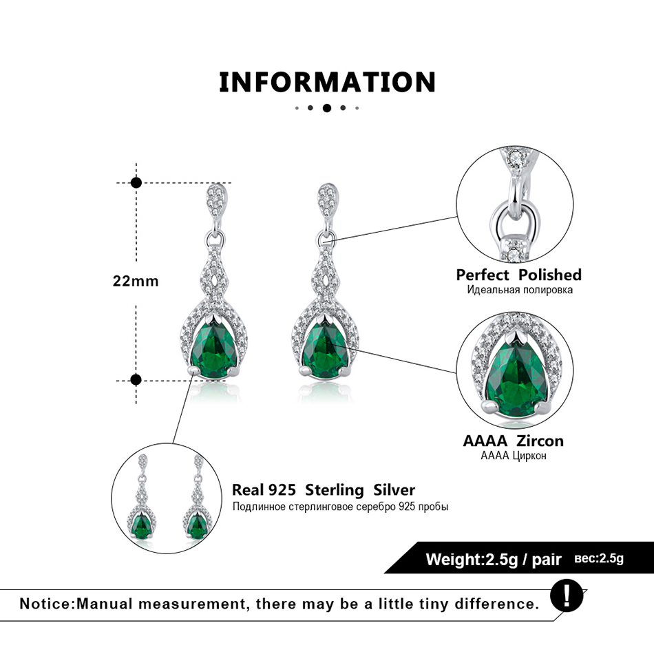Green Pear shape Earrings