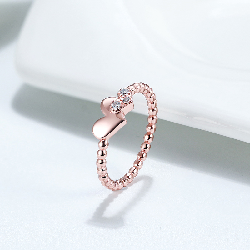 Rose colour heart Ring