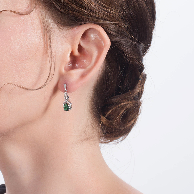 Green Pear shape Earrings