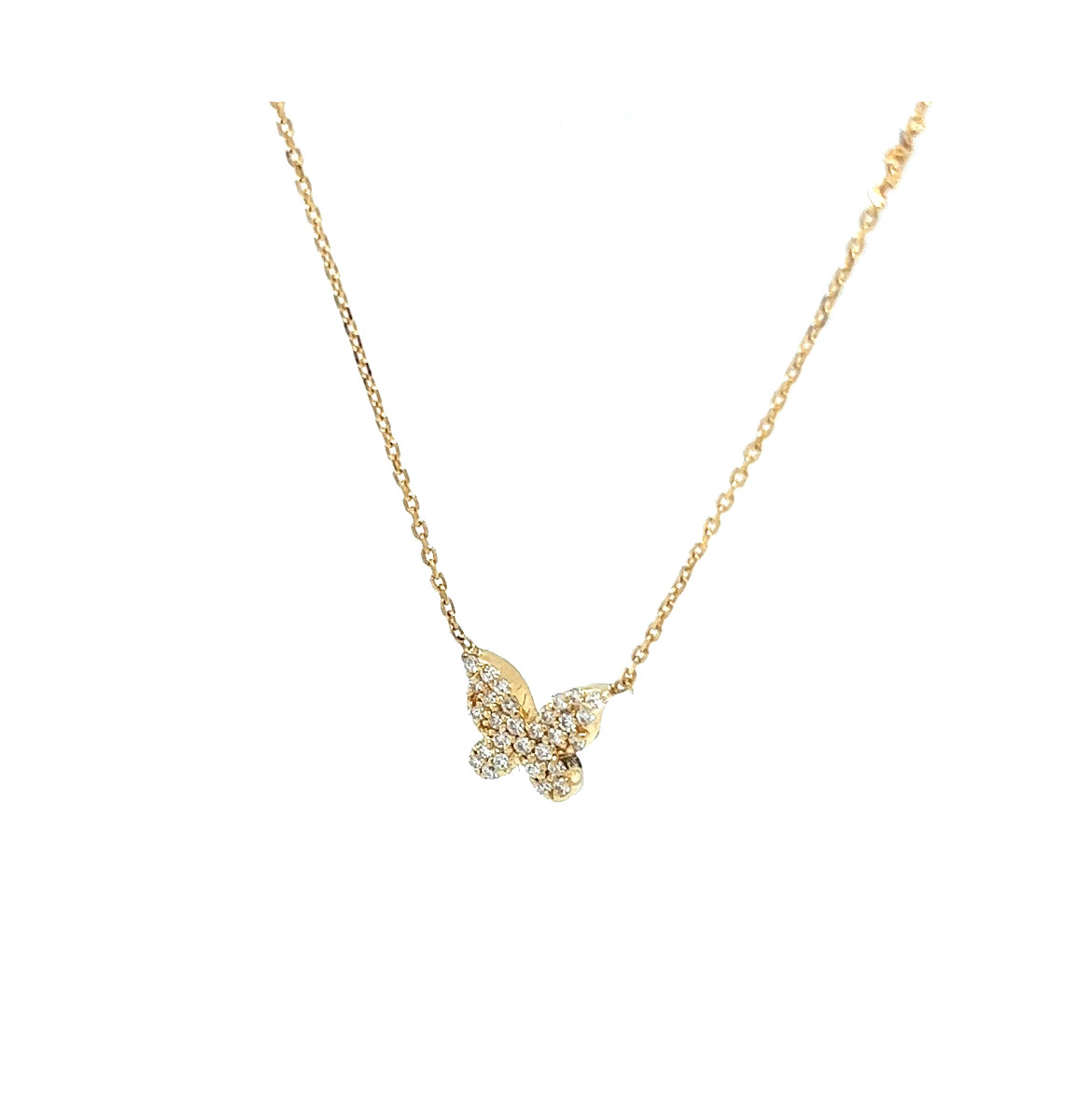 Yellow Diamond Butterfly Necklace