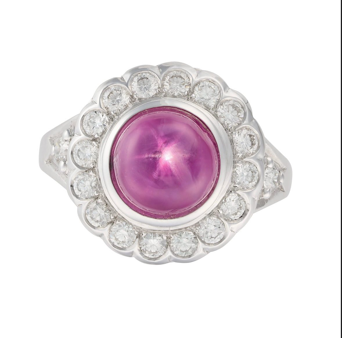 18k gold 5.71 Ct Burmese Cabochon Star Ruby ring