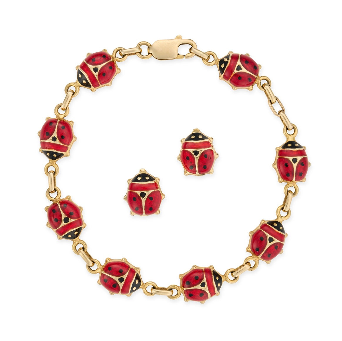 Lady Bug Bracelet 9k gold