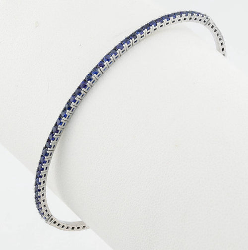 14k gold Sapphire tennis bangle