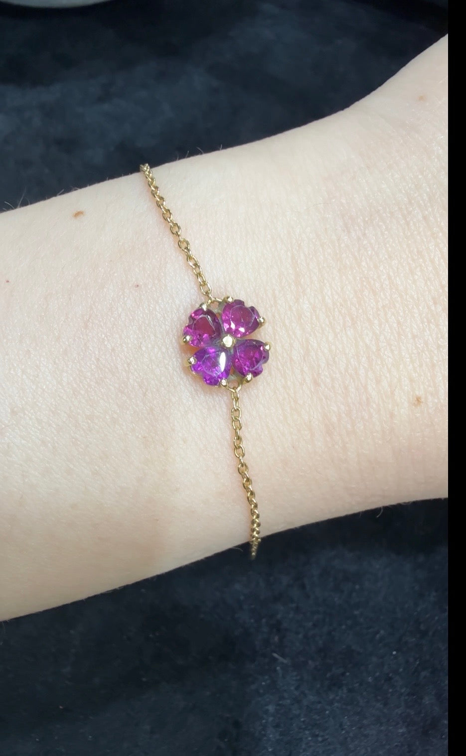 18K Gold flower shape Amethyst Bracelet