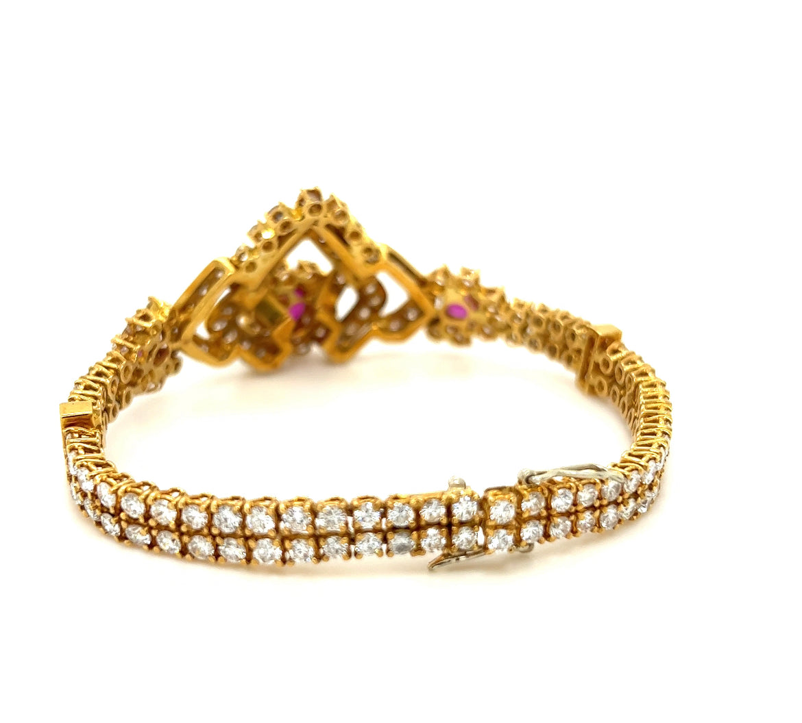 Diamond Cluster Tennis Bracelet