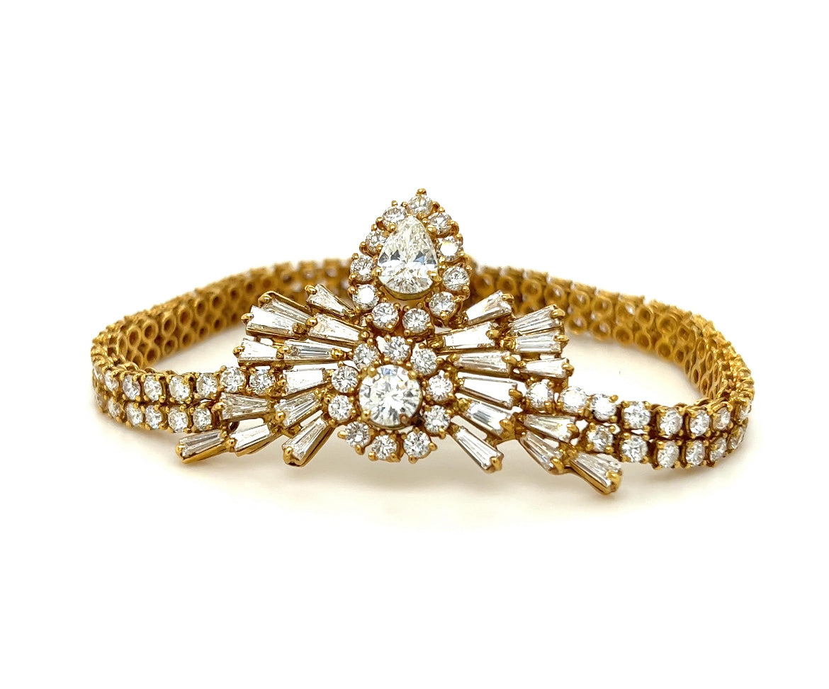 Diamond Cluster Tennis Bracelet