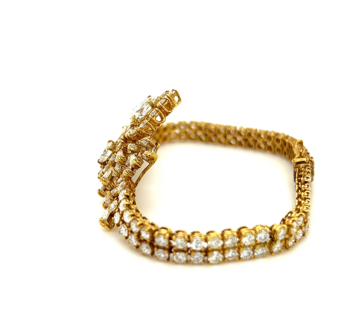Diamond Cluster Tennis Bracelet
