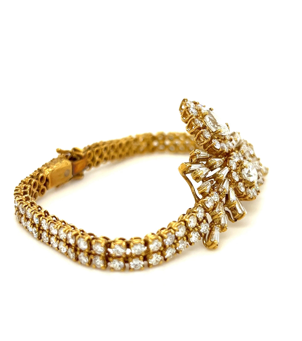 Diamond Cluster Tennis Bracelet