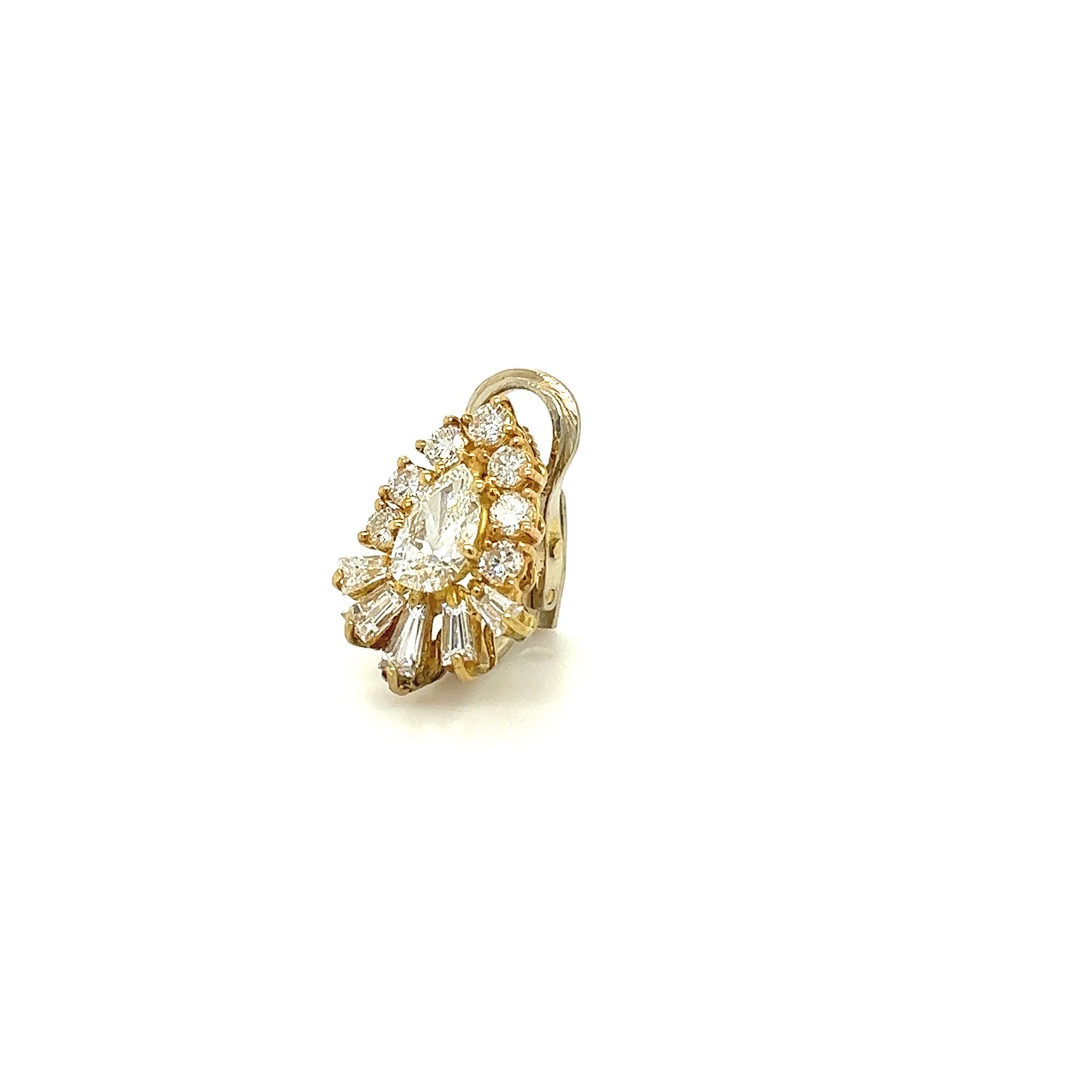 Pear shape cluster diamond earring