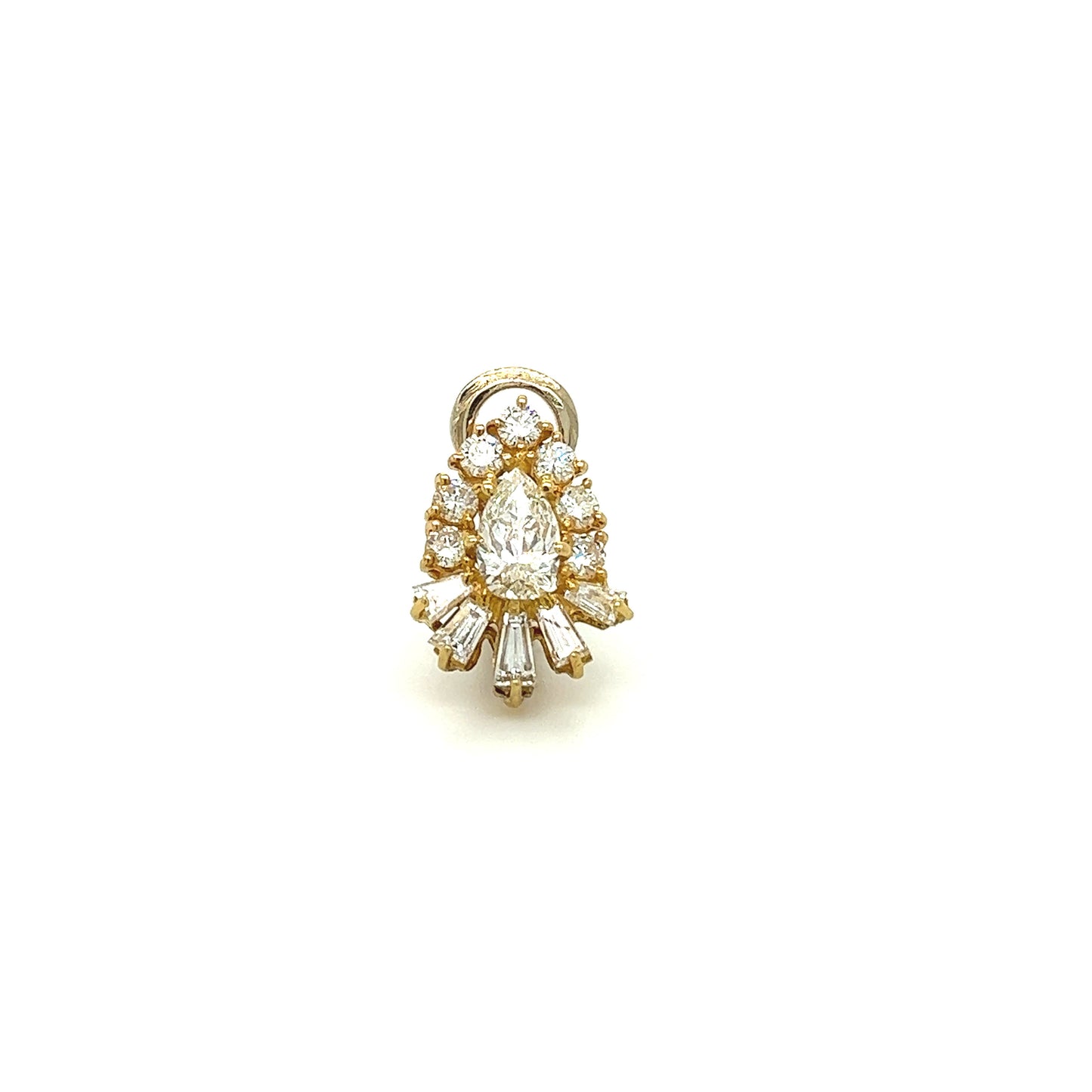 Pear shape cluster diamond earring