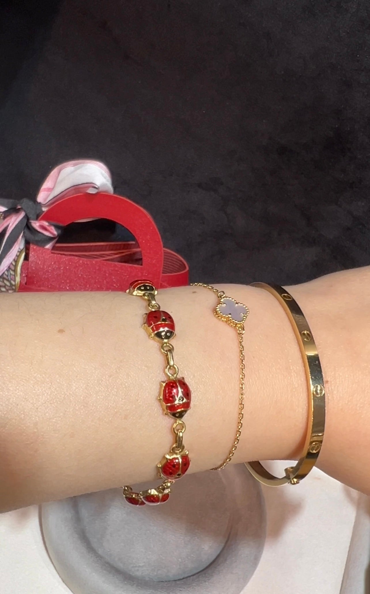 Lady Bug Bracelet 9k gold