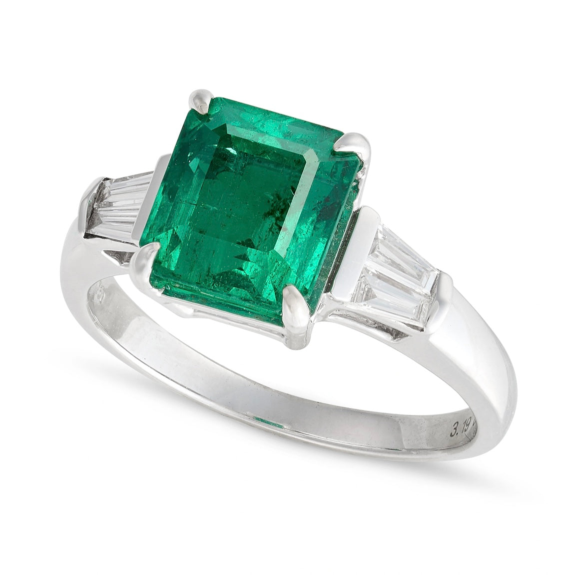 18k gold 3.18ct GIA Zambian emerald & diamond ring