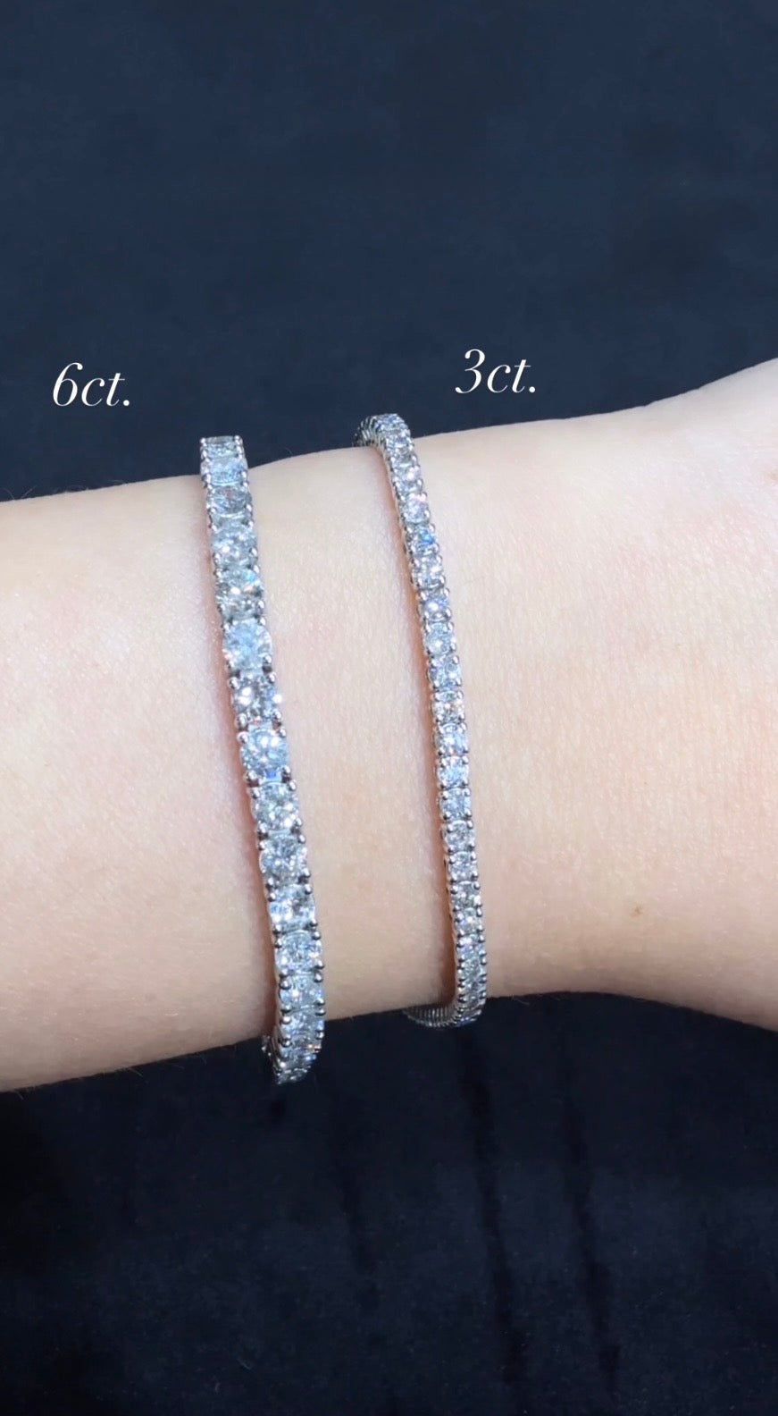 3.02 Carat Natural Diamond Tennis Bracelet 18K White Gold