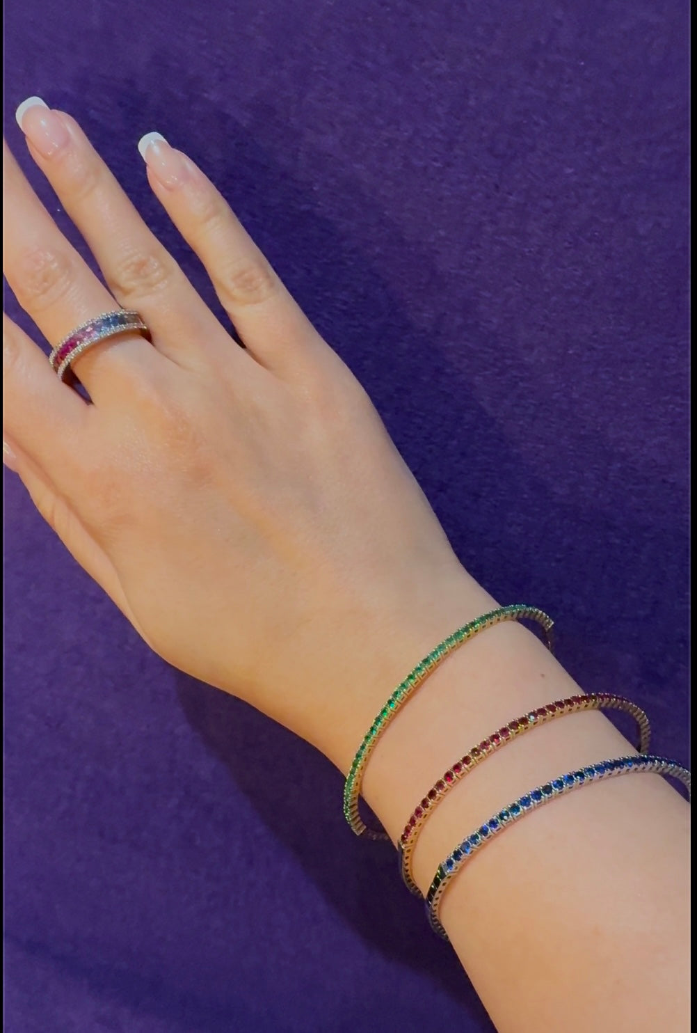 14k gold Ruby Tennis bangle