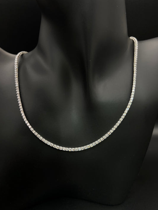 7.66ct White gold Tennis Necklace