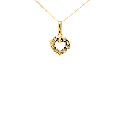 Diamond Heart Pendant Necklace in 18K Yellow Gold – 0.56 Carats