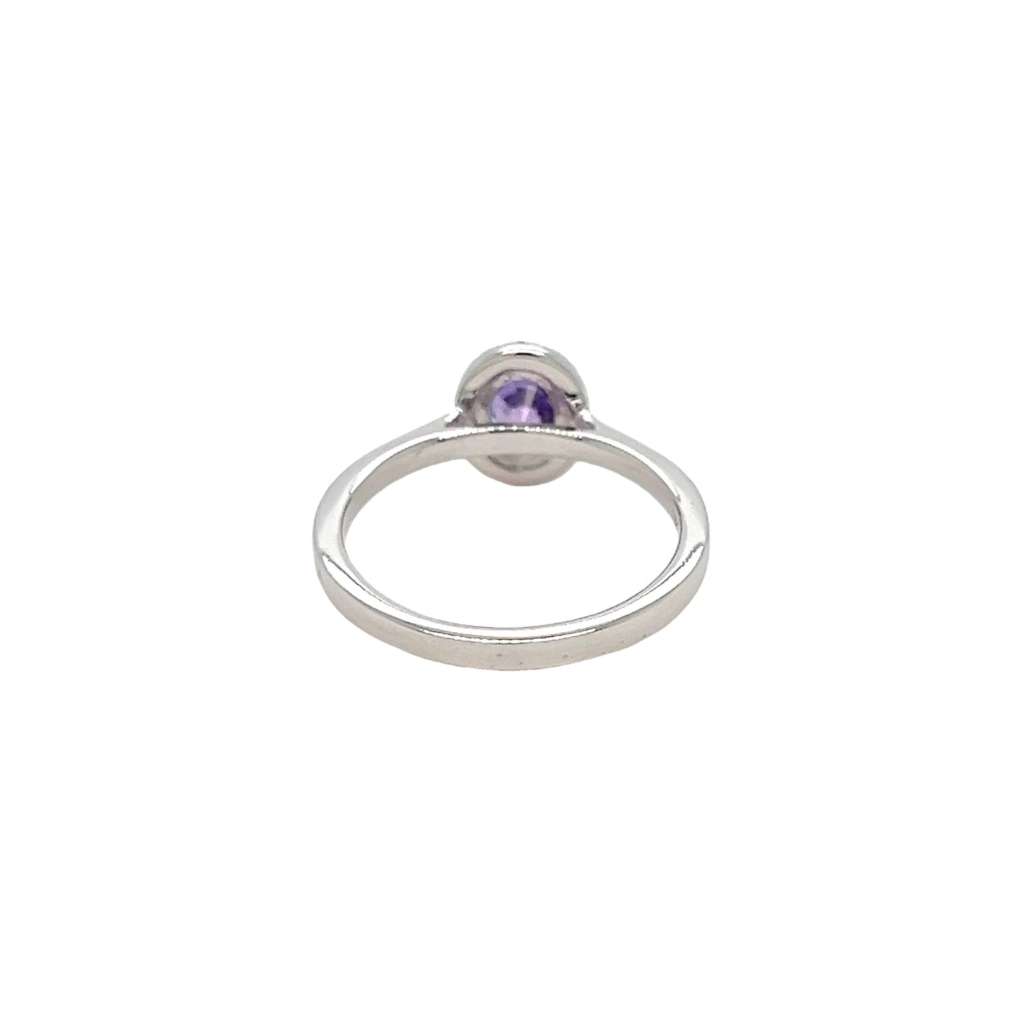 18k gold Oval purple sapphire & diamond ring