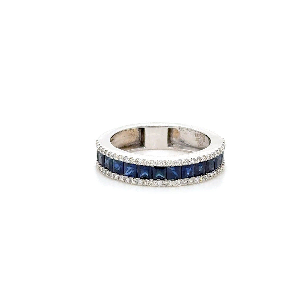 18K gold Sapphire & diamond half eternity ring