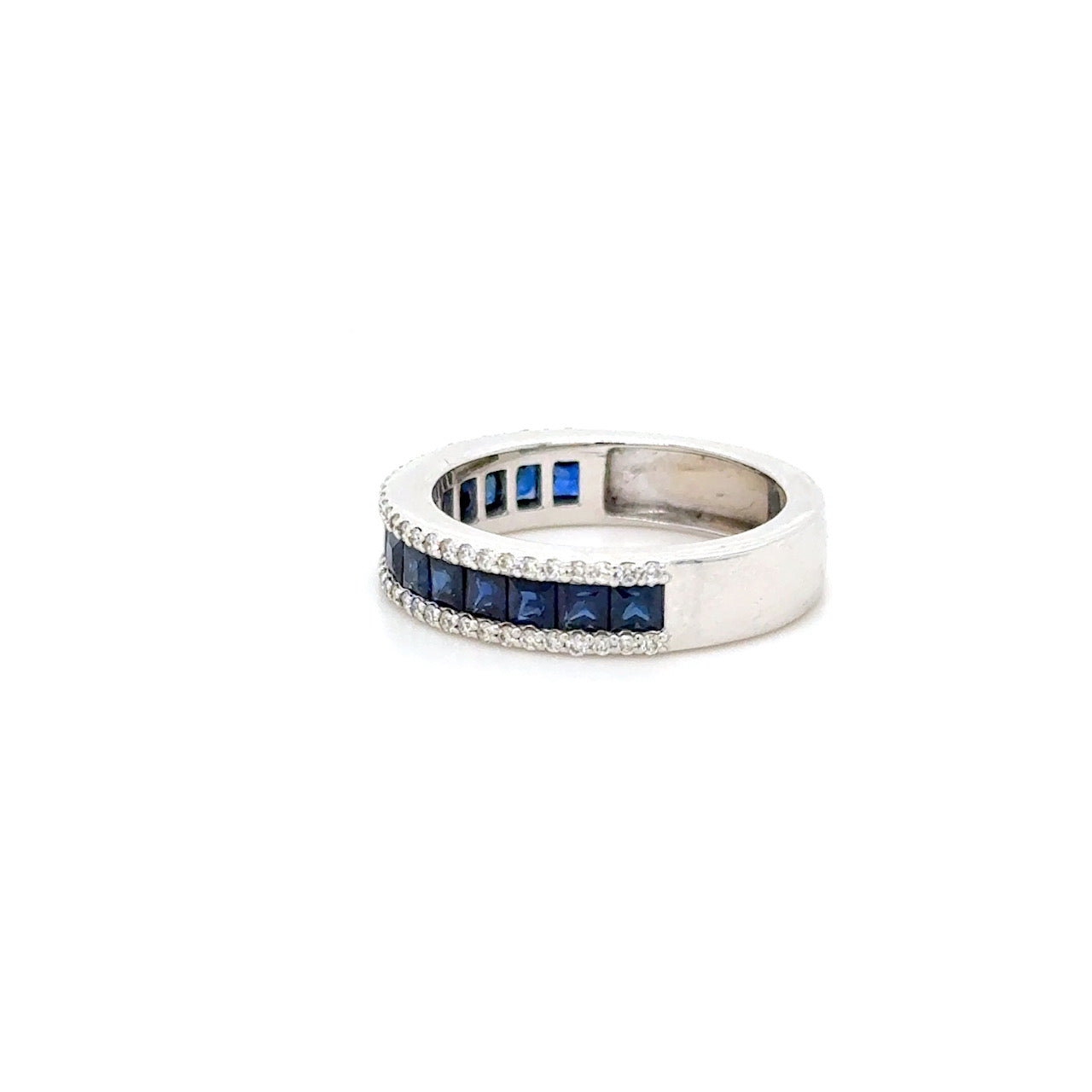18K gold Sapphire & diamond half eternity ring