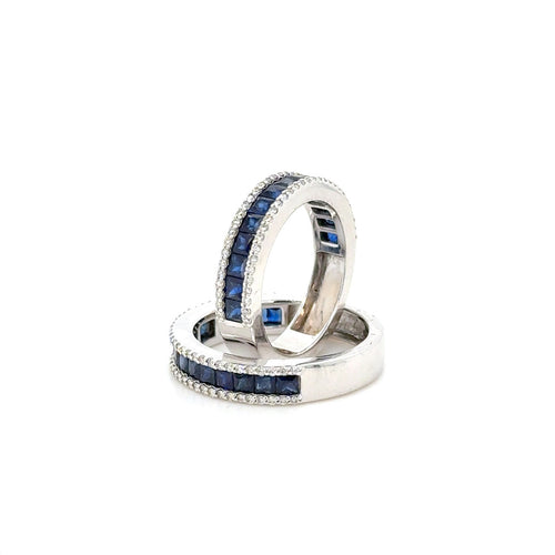 18K gold Sapphire & diamond half eternity ring