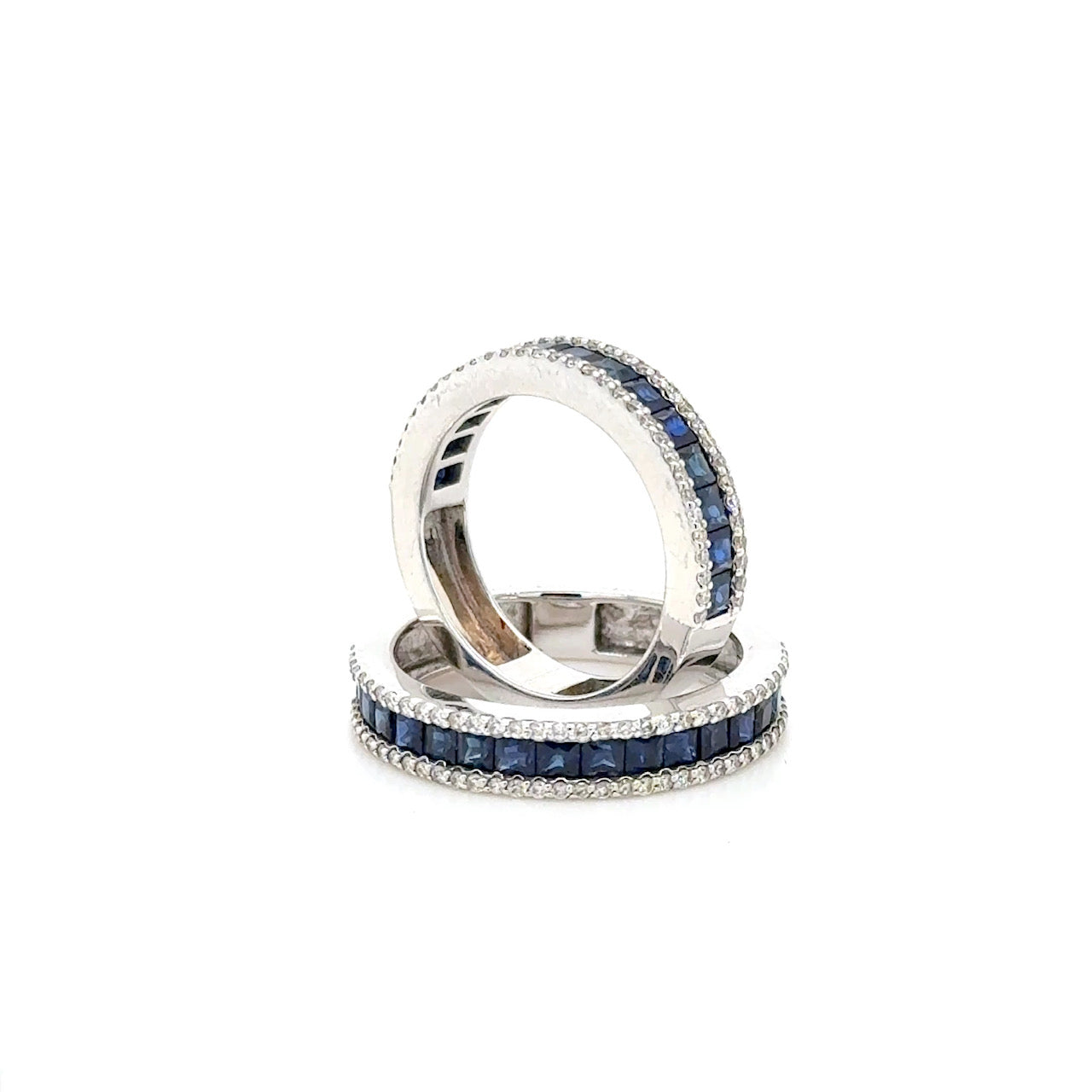 18K gold Sapphire & diamond half eternity ring