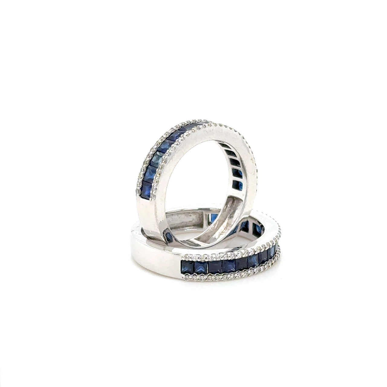18K gold Sapphire & diamond half eternity ring