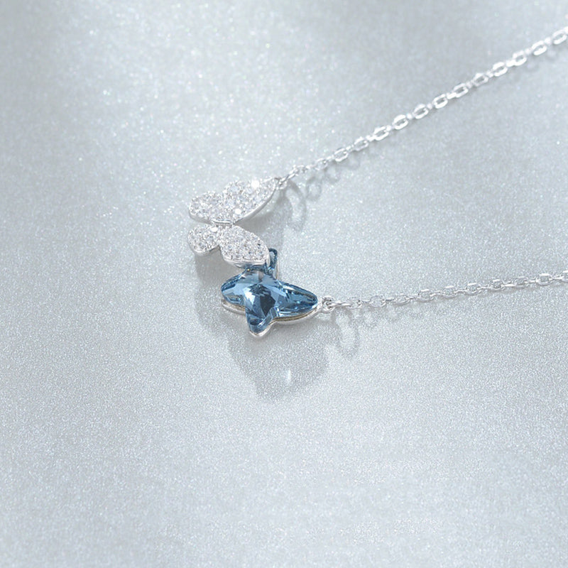 Blue Butterfly Necklace