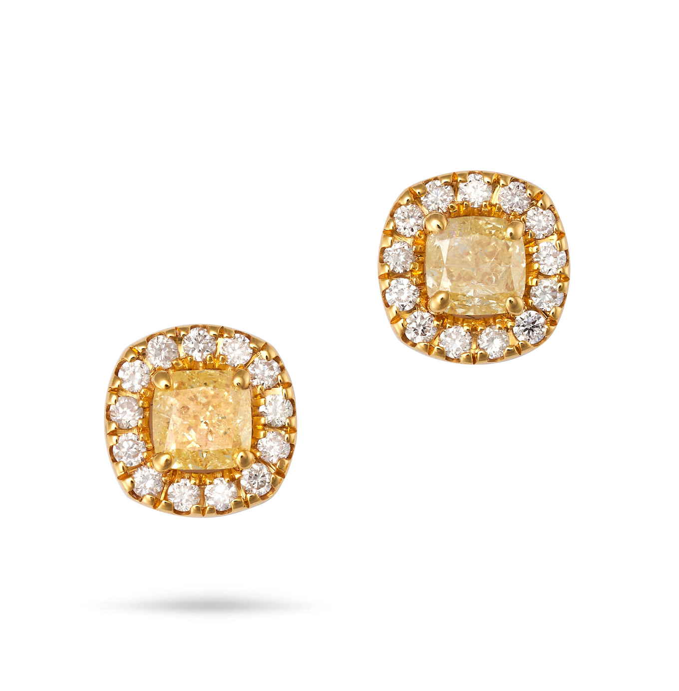 Natural Yellow Diamond Stud earrings