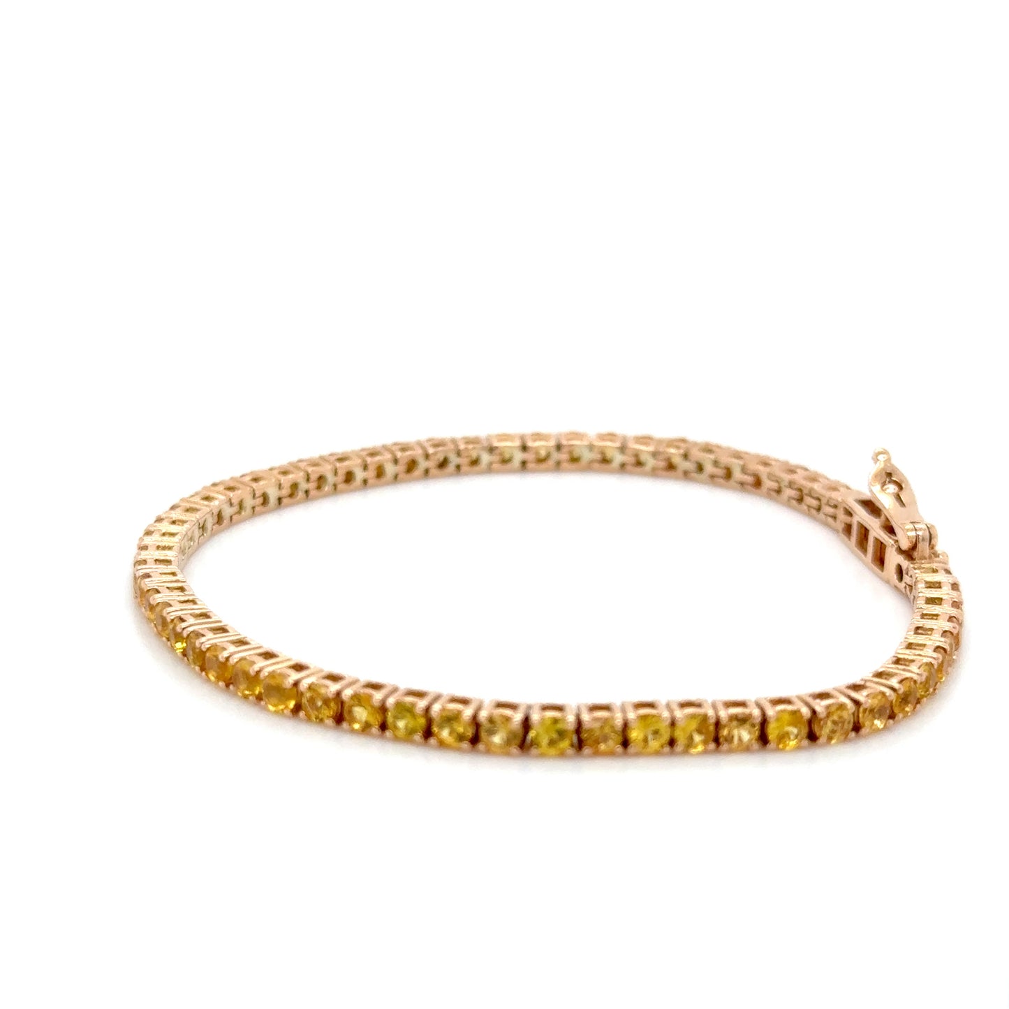 Yellow sapphire gold tennis bracelet