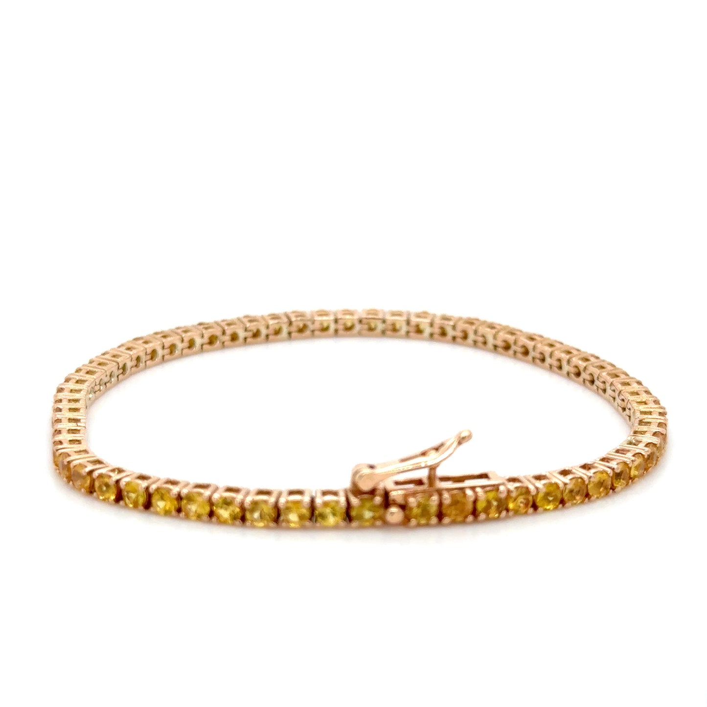 Yellow sapphire gold tennis bracelet
