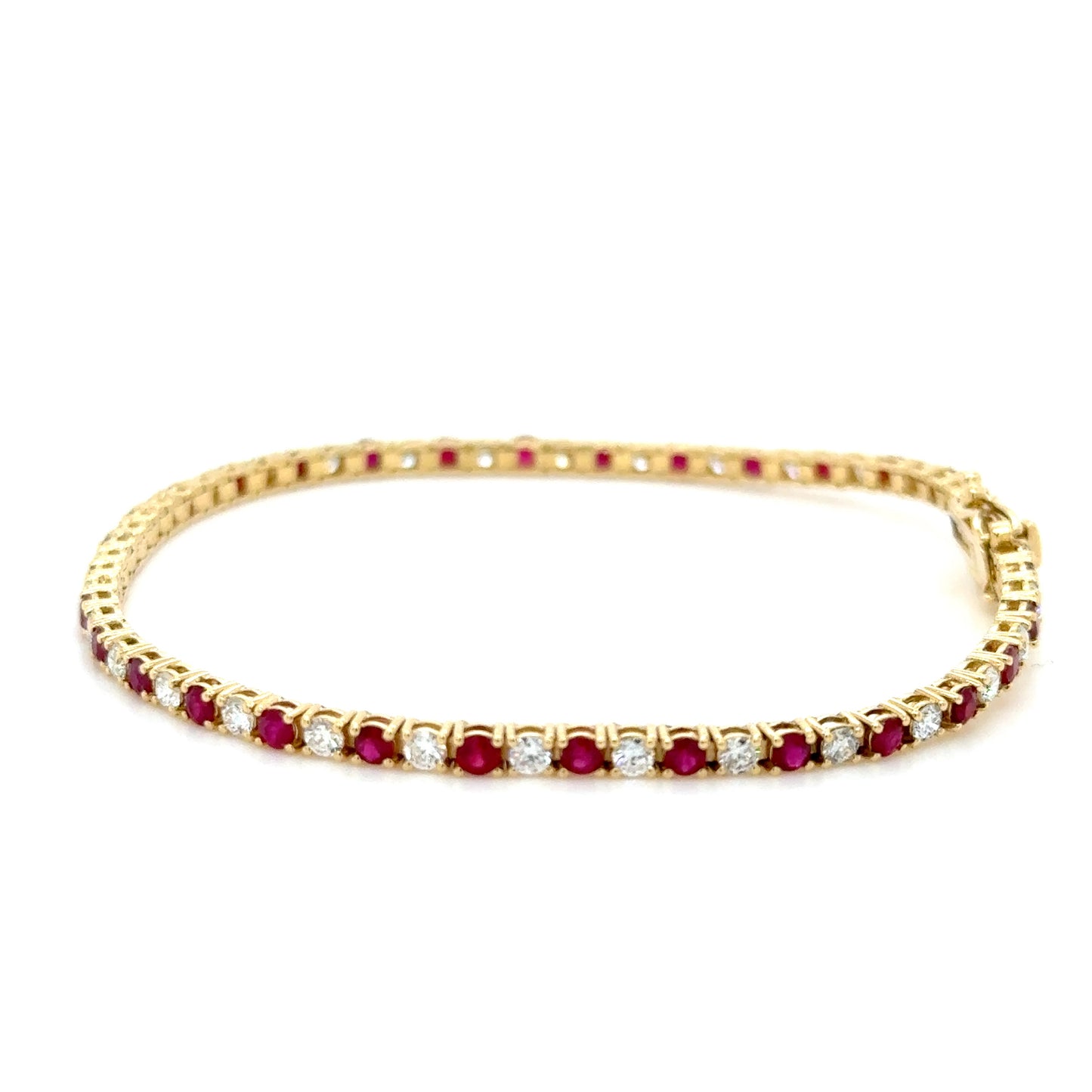4 carat Ruby & diamond tennis bracelet