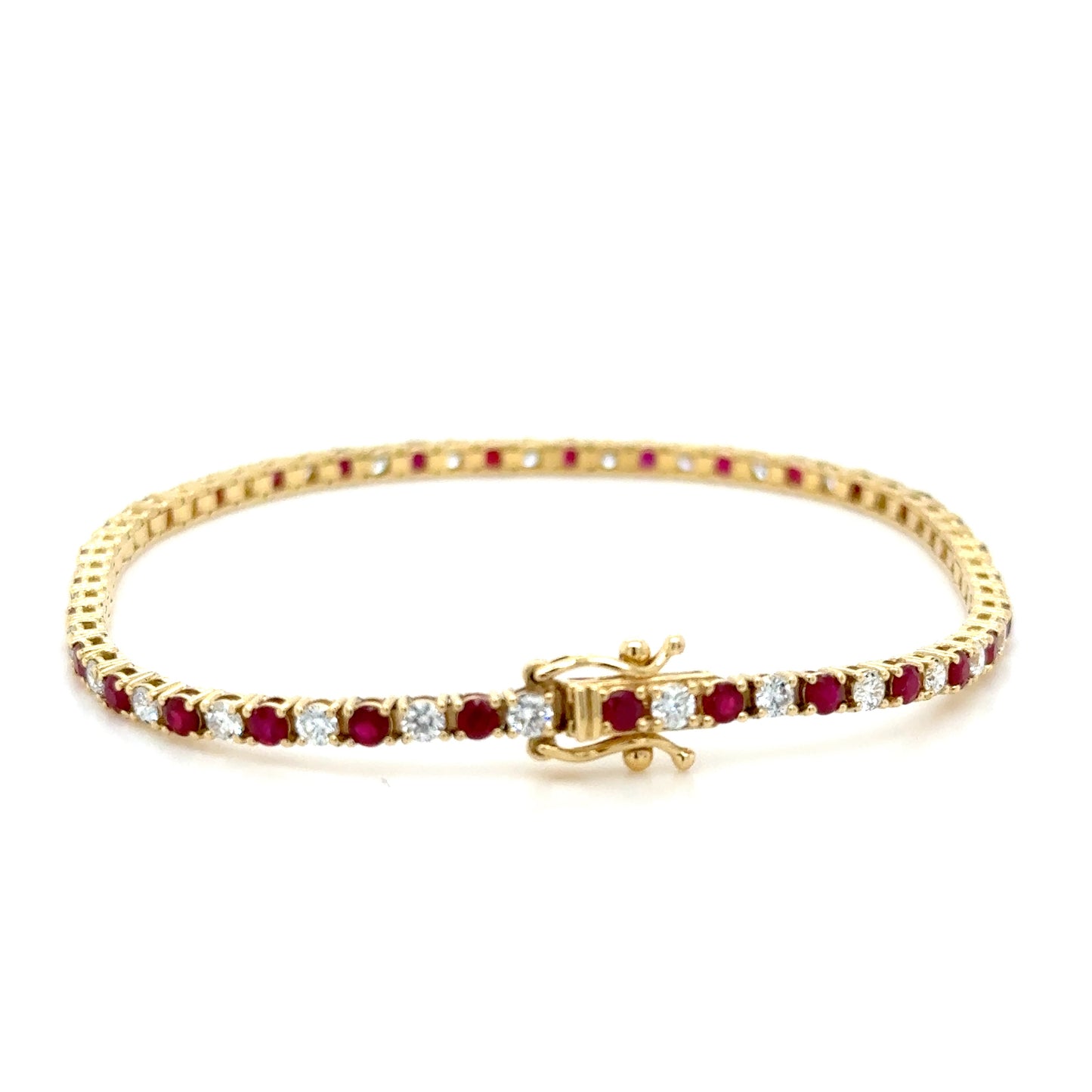 4 carat Ruby & diamond tennis bracelet