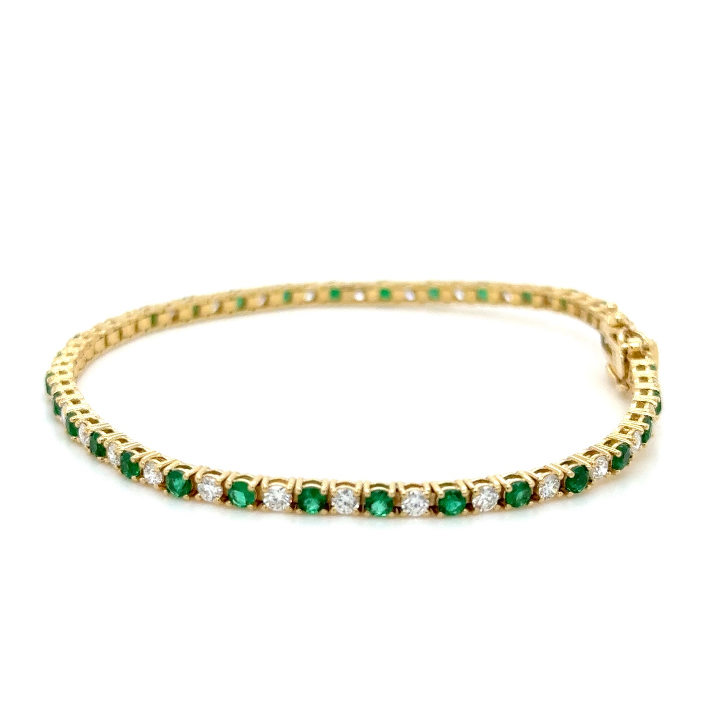 4 carat Emerald and diamond tennis bracelet