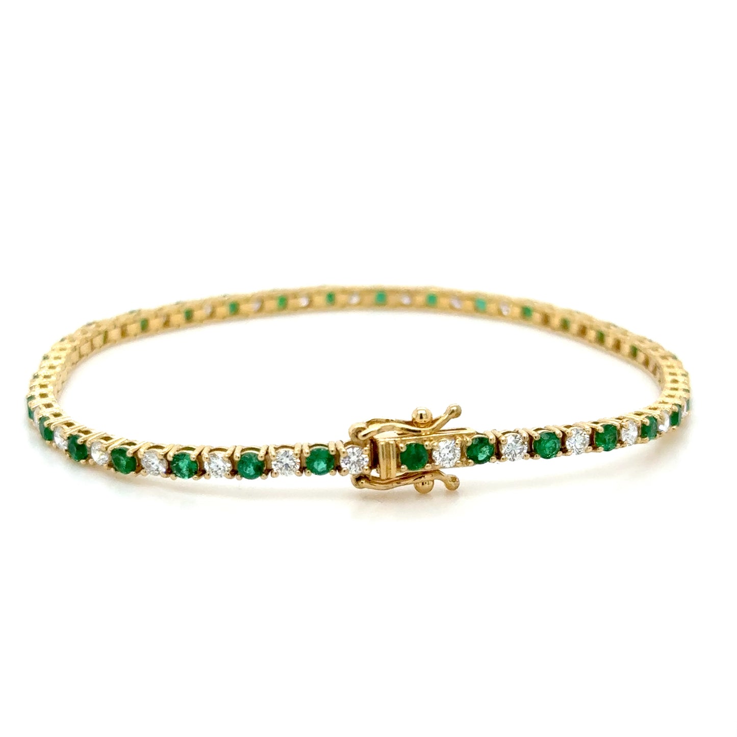 4 carat Emerald and diamond tennis bracelet
