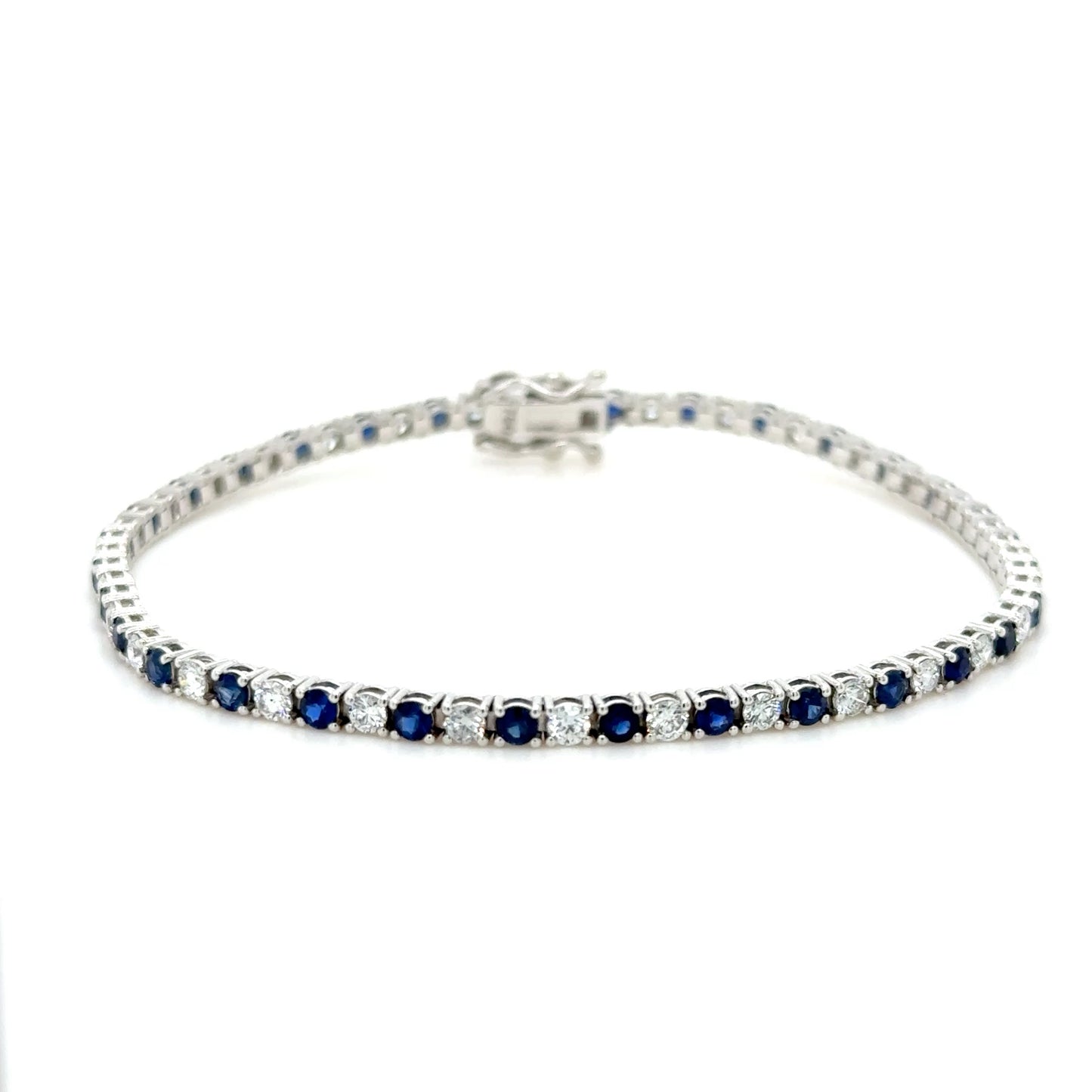 4 carat Sapphire & diamond tennis bracelet