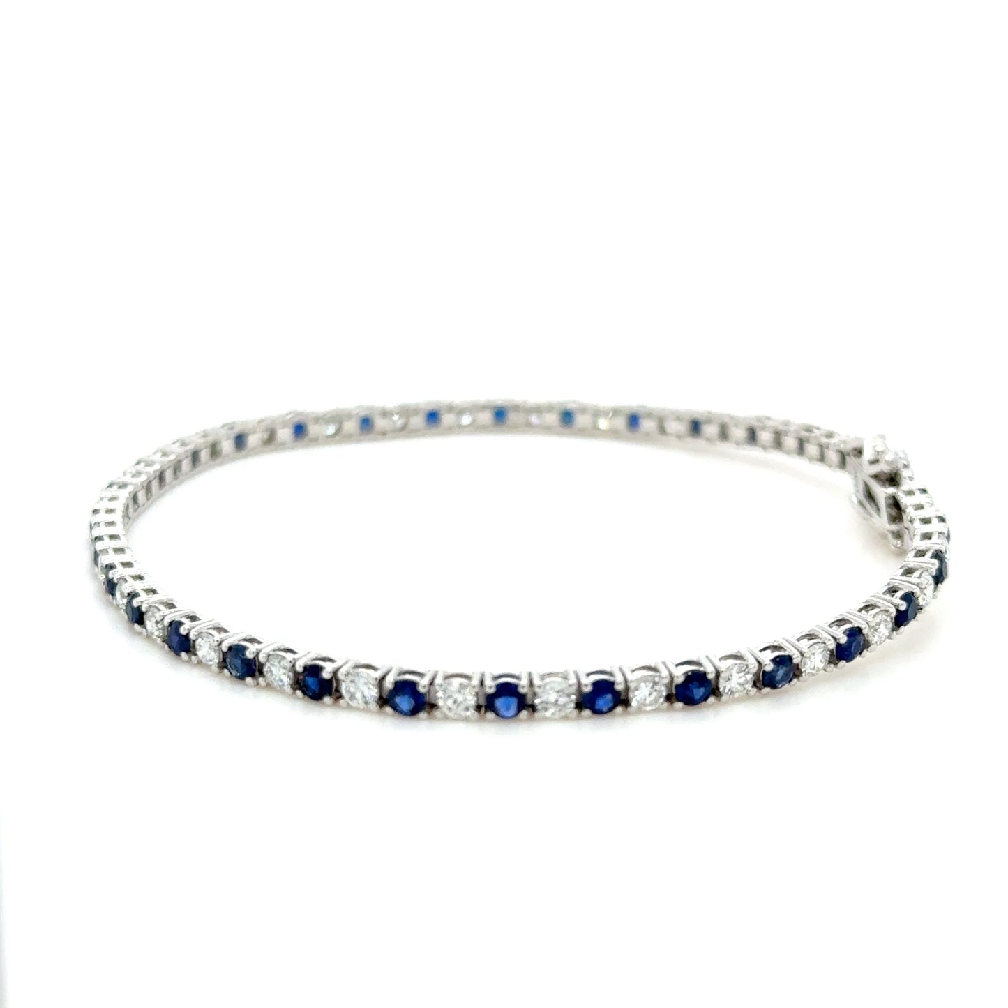 4 carat Sapphire & diamond tennis bracelet