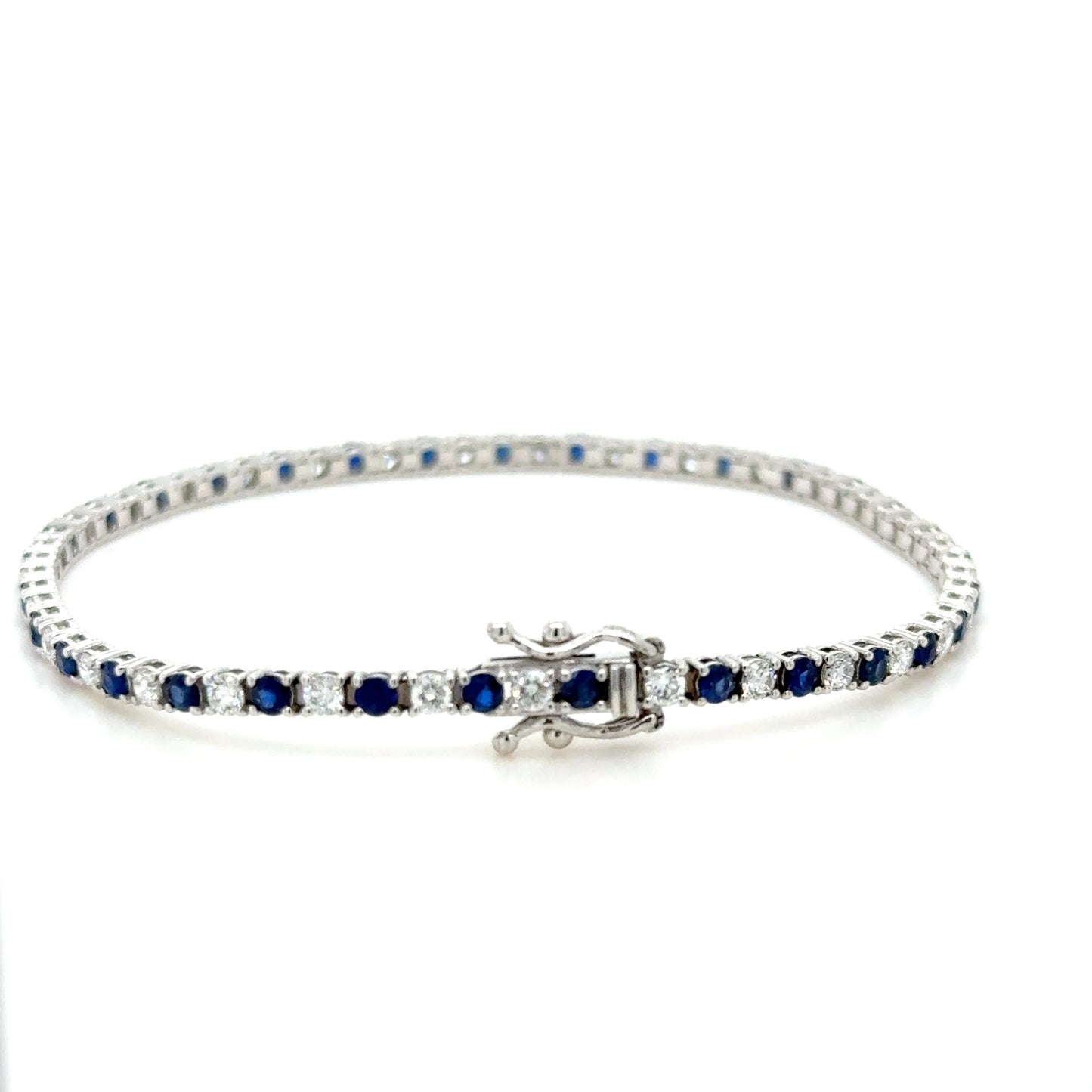 4 carat Sapphire & diamond tennis bracelet