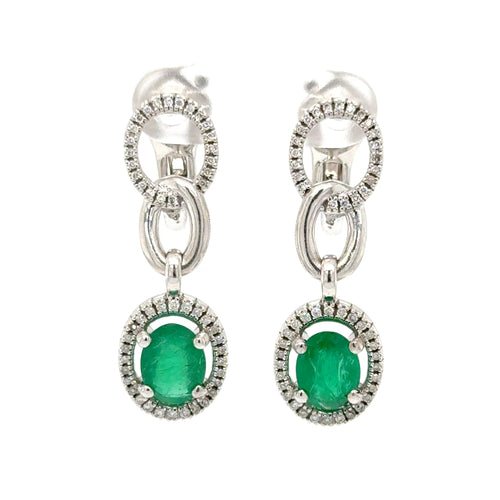 18k gold Mauboussin emerald & diamond earrings