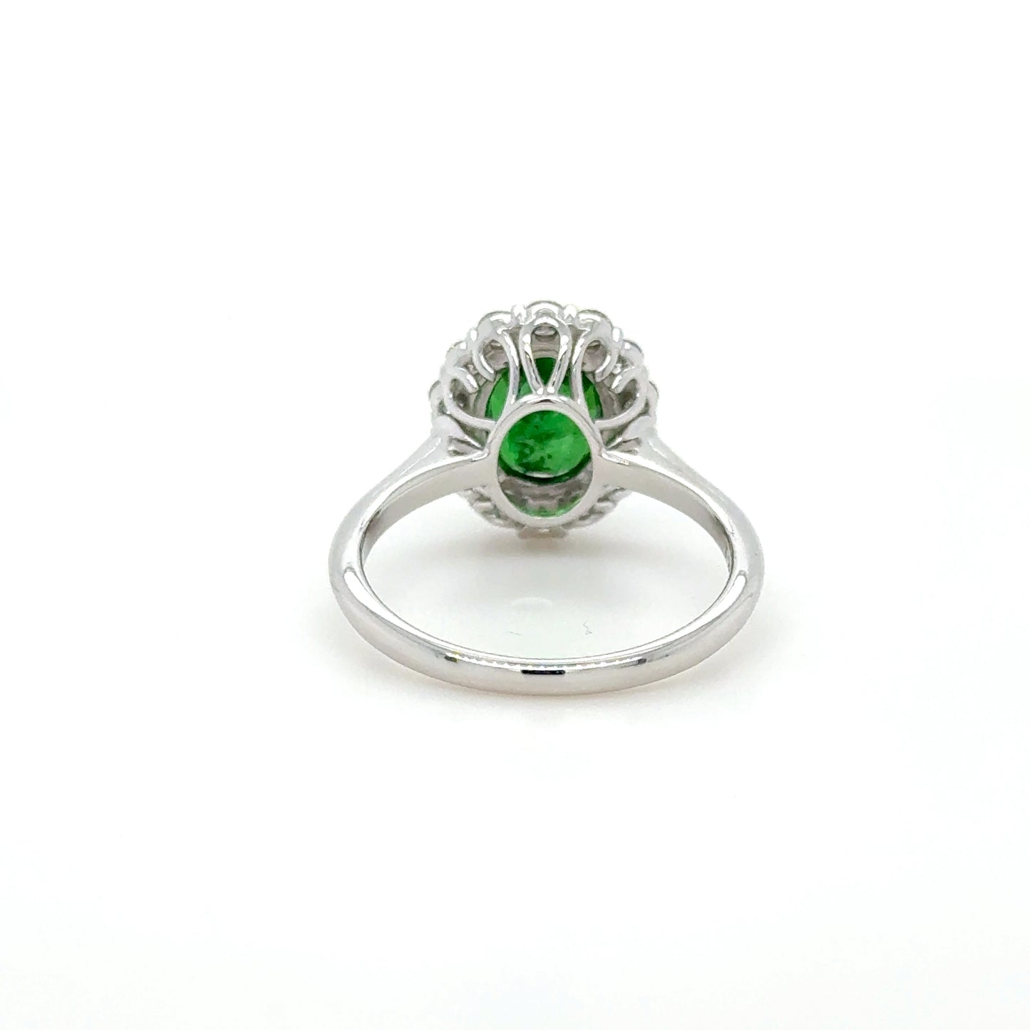18k gold 2.64 ct. Tsavorite & diamond cluster ring
