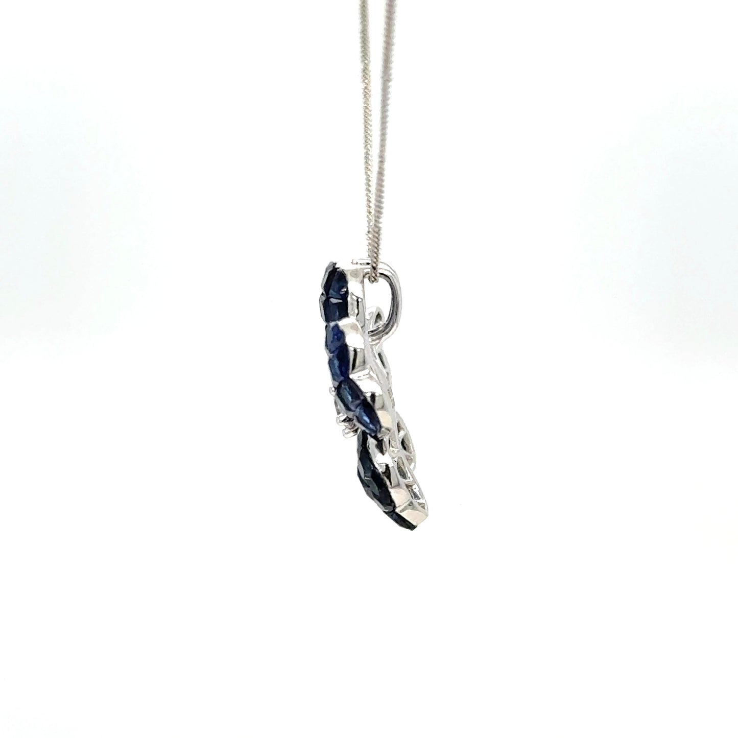 18k gold Invisible set Sapphire flower pendant necklace