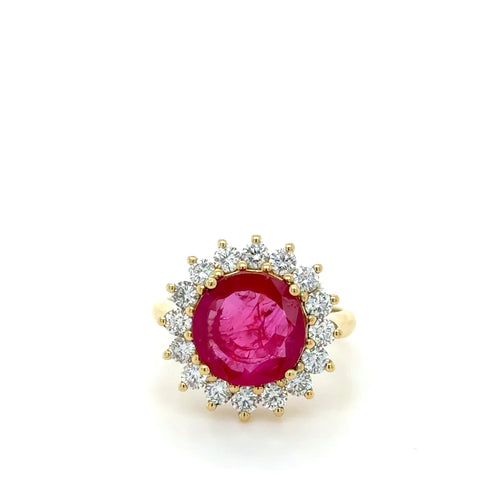 18k gold burma ruby ring