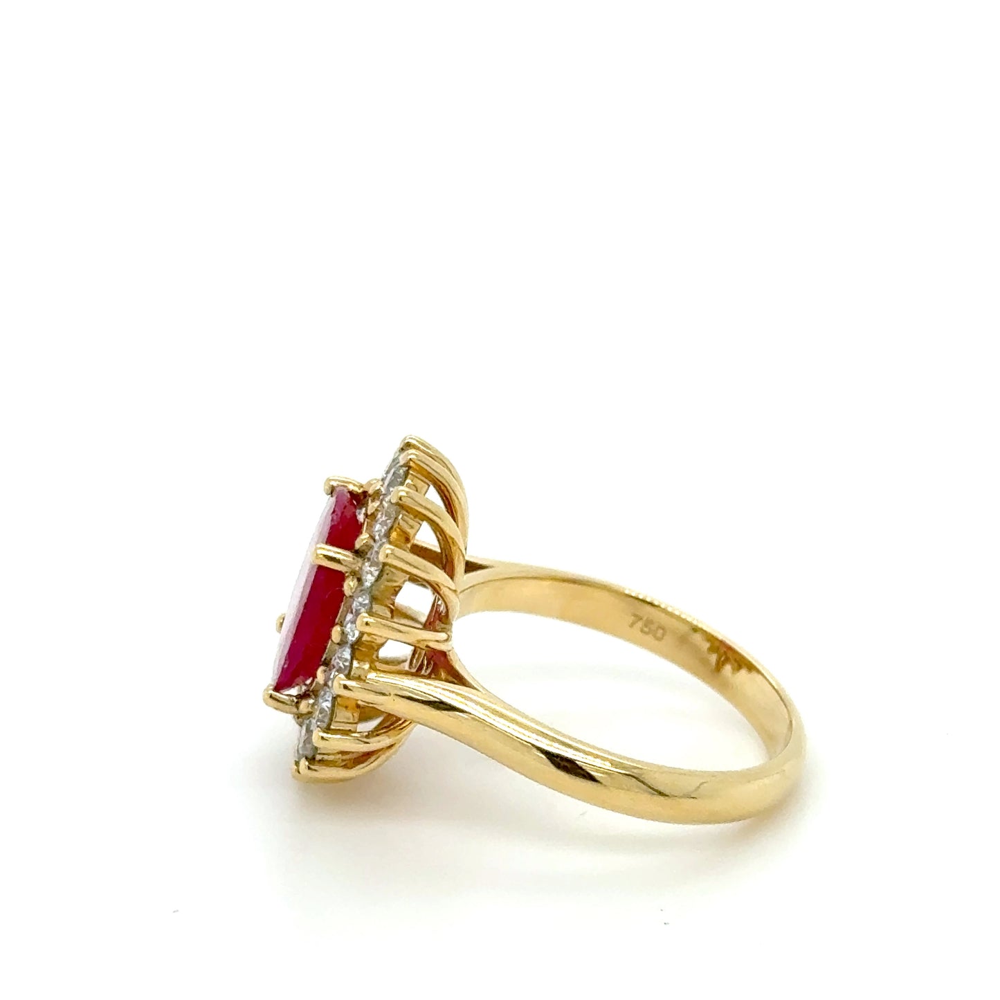 18k gold burma ruby ring