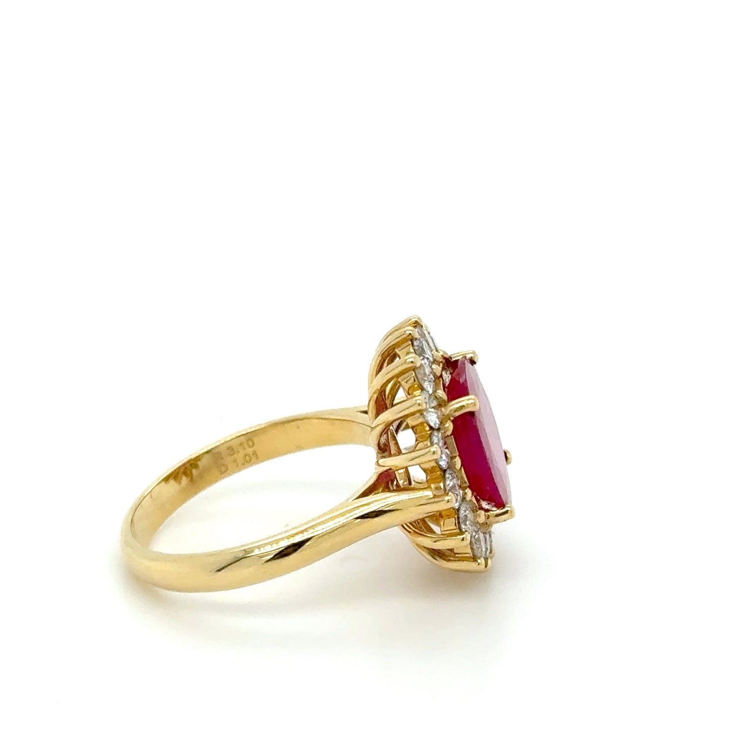 18k gold burma ruby ring